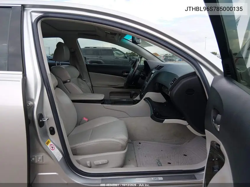 2008 LEXUS GS VIN JTHBL96S785000135 — фото 5