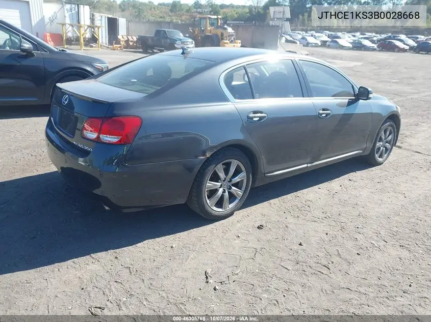 2011 LEXUS GS VIN JTHCE1KS3B0028668 — фото 4