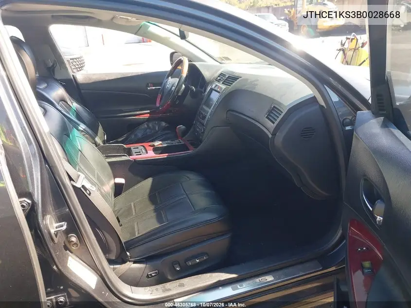 2011 LEXUS GS VIN JTHCE1KS3B0028668 — фото 5