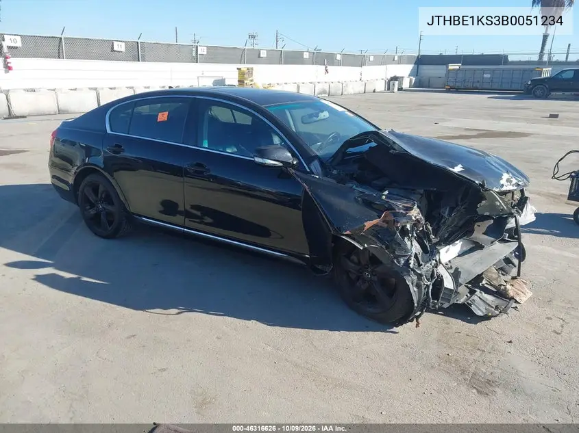 LEXUS GS 2011, VIN JTHBE1KS3B0051234