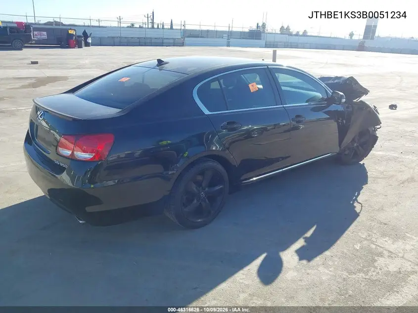 2011 LEXUS GS VIN JTHBE1KS3B0051234 — фото 4