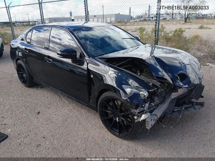 LEXUS GS 2015, VIN JTHBE1BL5FA003033