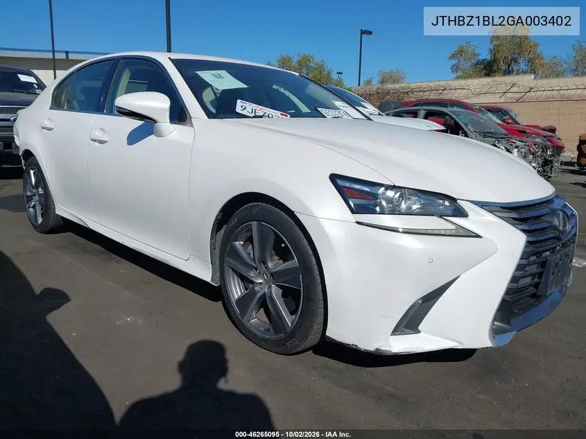 LEXUS GS 2016, VIN JTHBZ1BL2GA003402