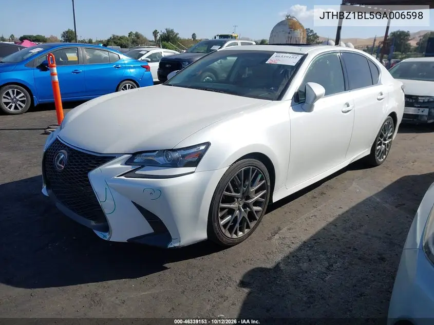 2016 LEXUS GS VIN JTHBZ1BL5GA006598 — фото 2