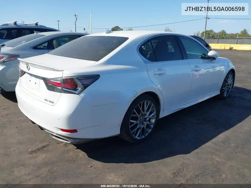 2016 LEXUS GS VIN JTHBZ1BL5GA006598 — фото 4