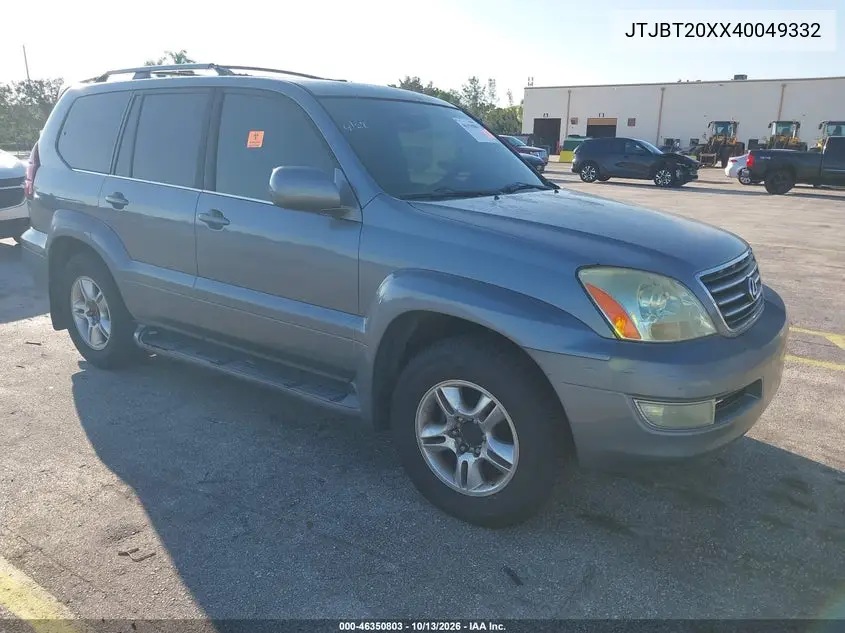 LEXUS GX 2004, VIN JTJBT20XX40049332