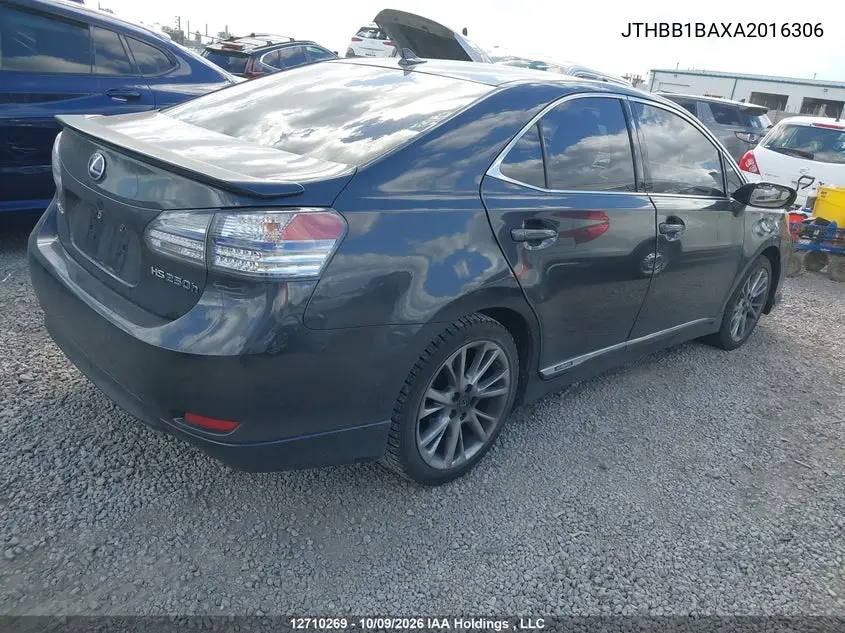 2010 LEXUS HS VIN JTHBB1BAXA2016306 — фото 4