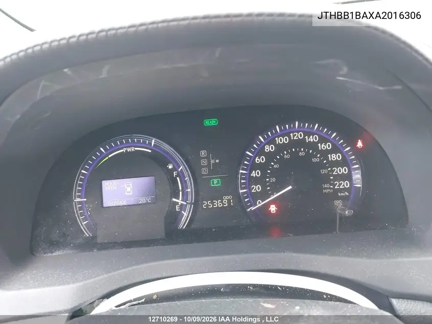 2010 LEXUS HS VIN JTHBB1BAXA2016306 — фото 7
