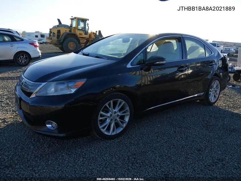 2010 LEXUS HS VIN JTHBB1BA8A2021889 — фото 2