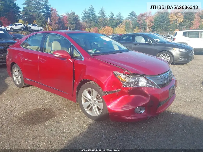 LEXUS HS 2010, VIN JTHBB1BA5A2036348