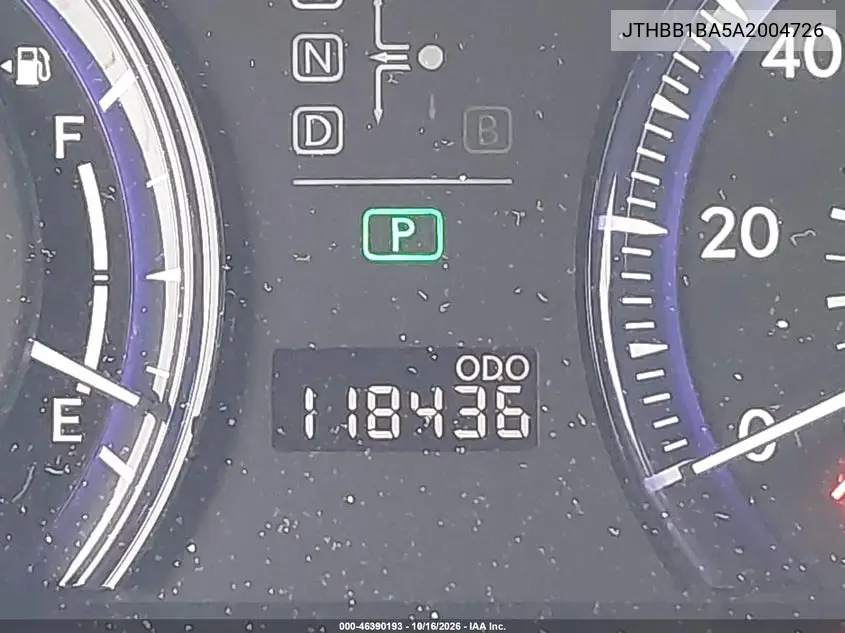 2010 LEXUS HS VIN JTHBB1BA5A2004726 — фото 15