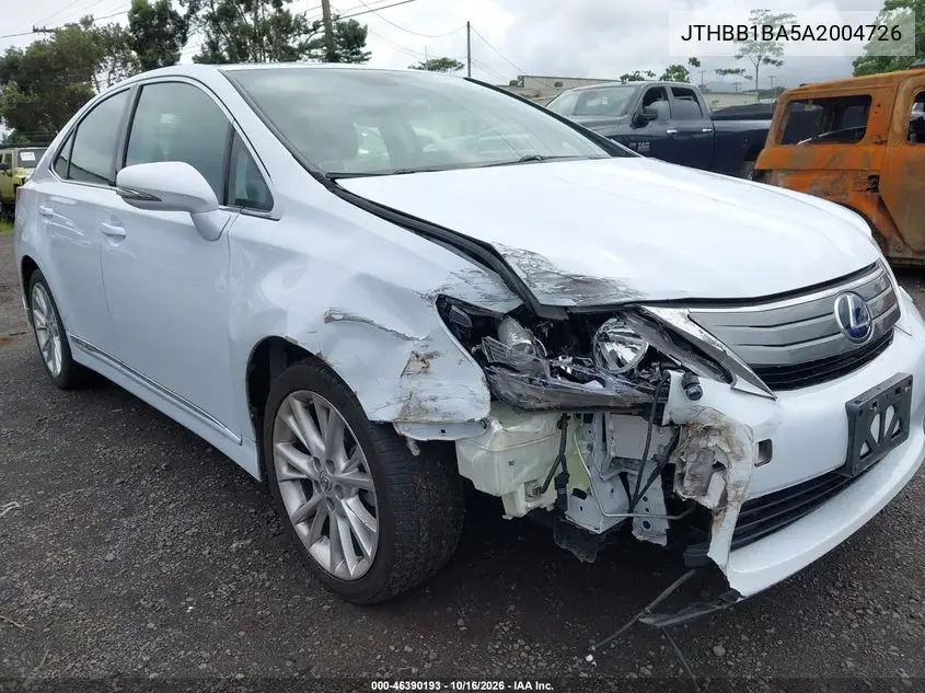 2010 LEXUS HS VIN JTHBB1BA5A2004726 — фото 6