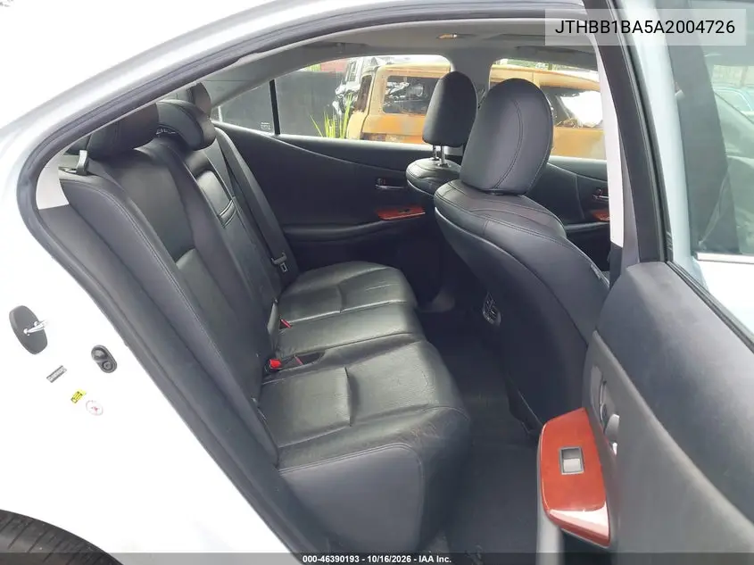 2010 LEXUS HS VIN JTHBB1BA5A2004726 — фото 8