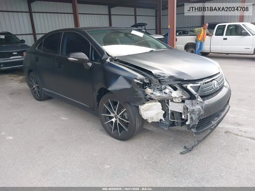LEXUS HS 2010, VIN JTHBB1BAXA2034708
