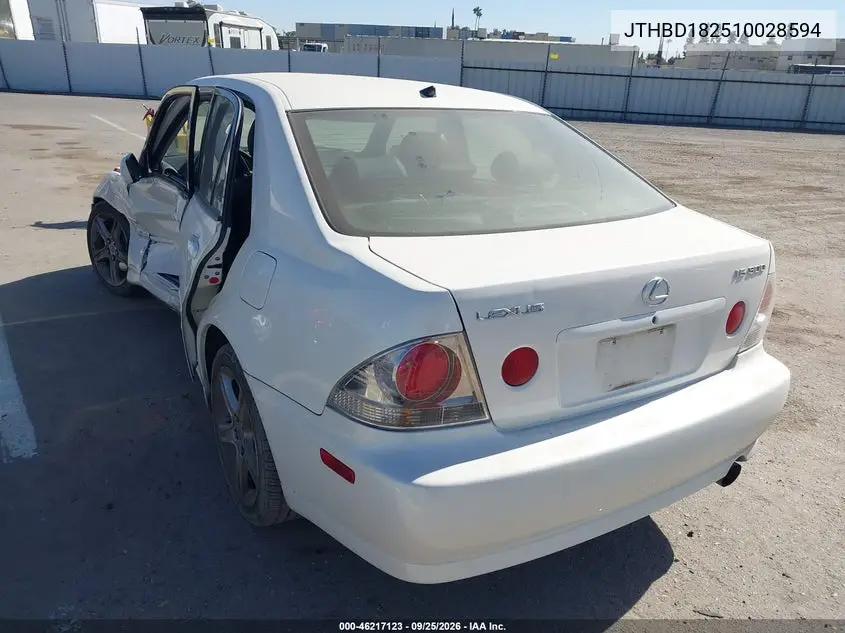2001 LEXUS IS VIN JTHBD182510028594 — фото 3