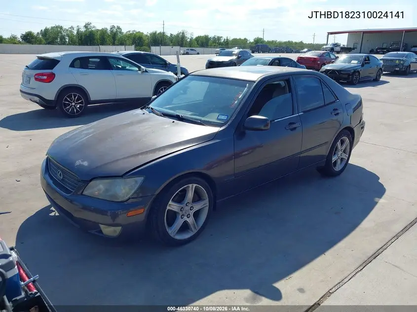2001 LEXUS IS VIN JTHBD182310024141 — фото 2