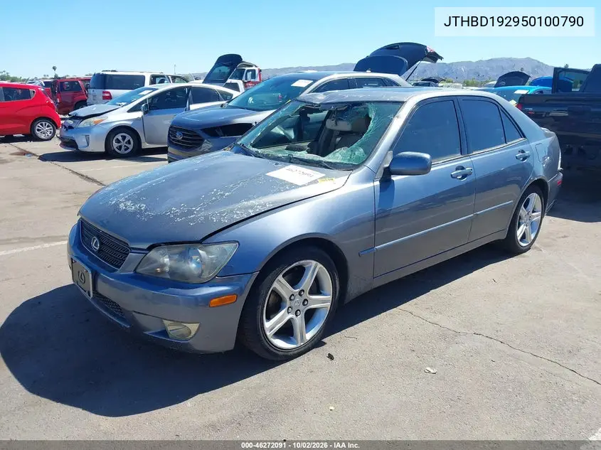 2005 LEXUS IS VIN JTHBD192950100790 — фото 2