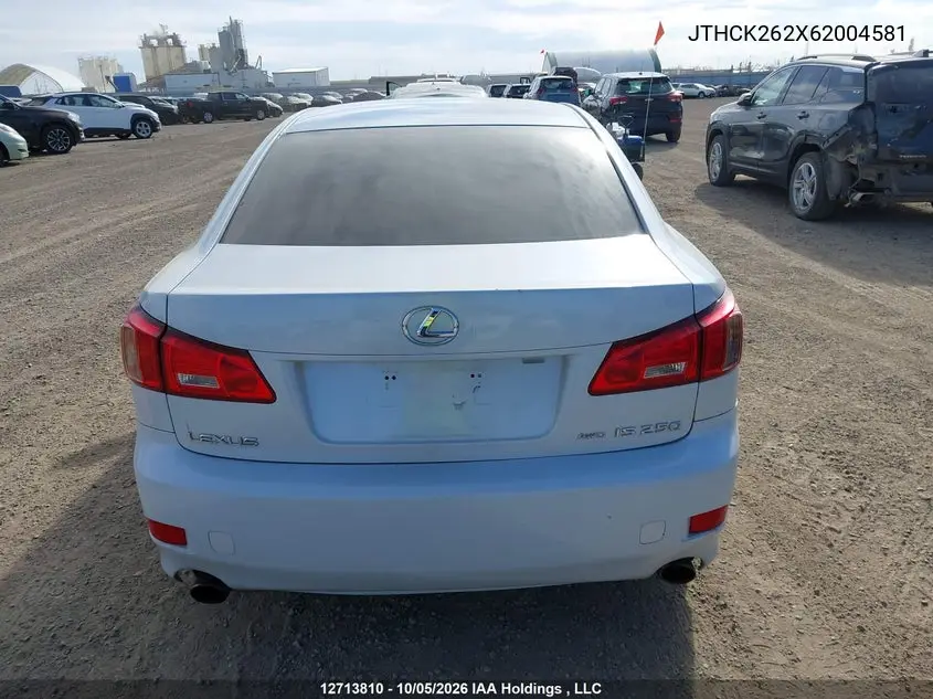2006 LEXUS IS VIN JTHCK262X62004581 — фото 17