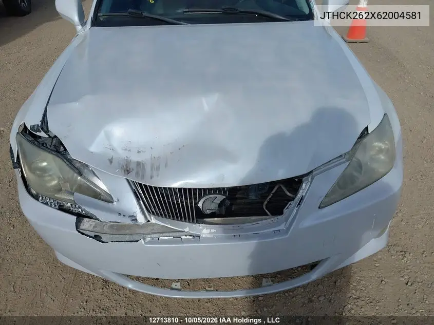 2006 LEXUS IS VIN JTHCK262X62004581 — фото 6
