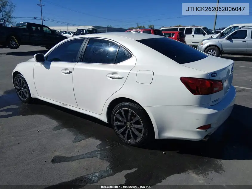 2006 LEXUS IS VIN JTHCK262062006047 — фото 3