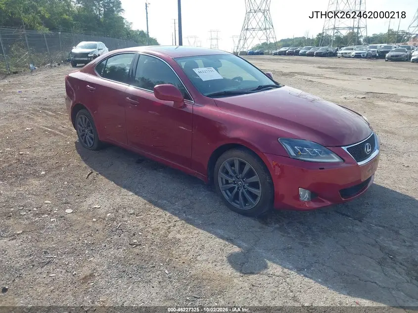 LEXUS IS 2006, VIN JTHCK262462000218