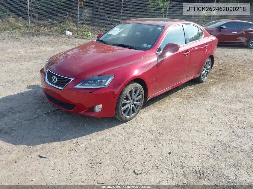 2006 LEXUS IS VIN JTHCK262462000218 — фото 2