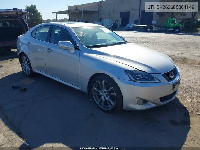 LEXUS IS 2006, VIN JTHBK262665004149