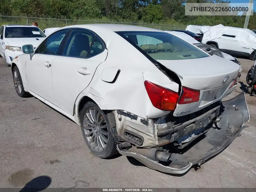 2006 LEXUS IS VIN JTHBE262265005080 — фото 3