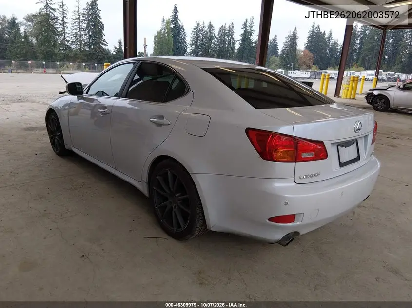 2006 LEXUS IS VIN JTHBE262062003572 — фото 3
