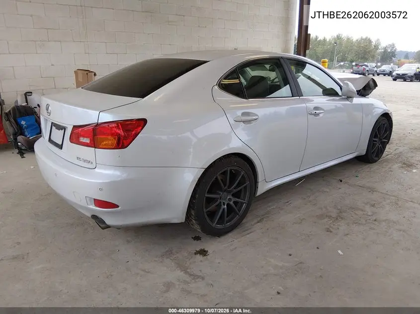2006 LEXUS IS VIN JTHBE262062003572 — фото 4