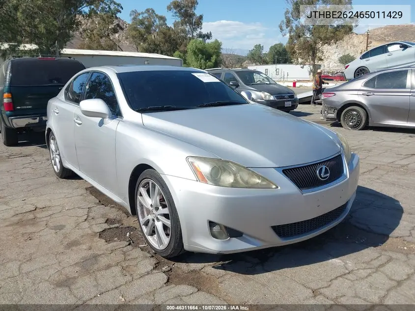 LEXUS IS 2006, VIN JTHBE262465011429