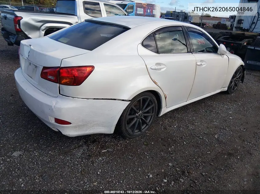 2006 LEXUS IS VIN JTHCK262065004846 — фото 4