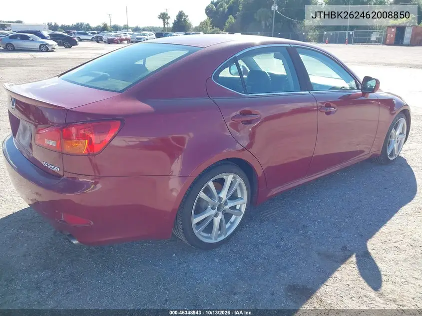 2006 LEXUS IS VIN JTHBK262462008850 — фото 4
