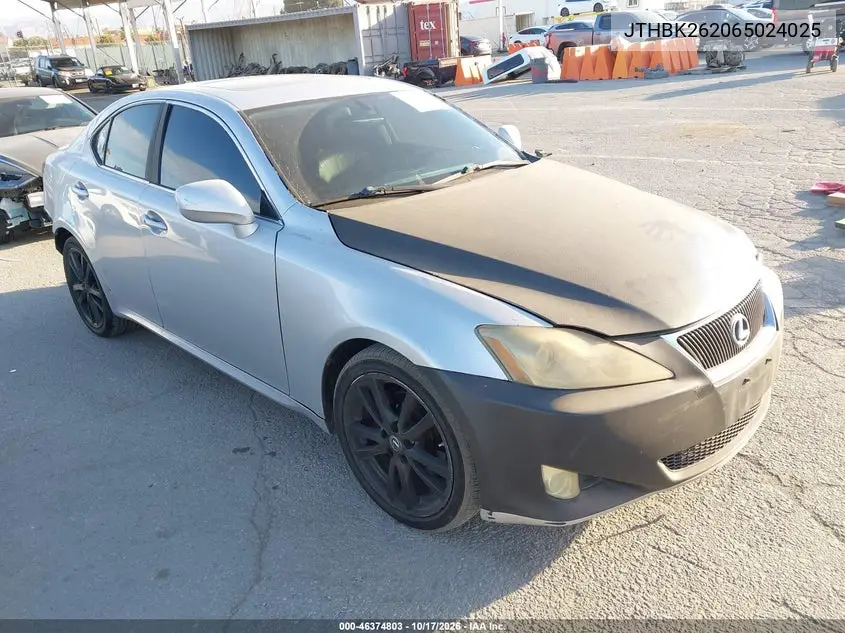 LEXUS IS 2006, VIN JTHBK262065024025