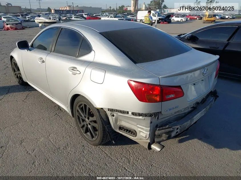 2006 LEXUS IS VIN JTHBK262065024025 — фото 3
