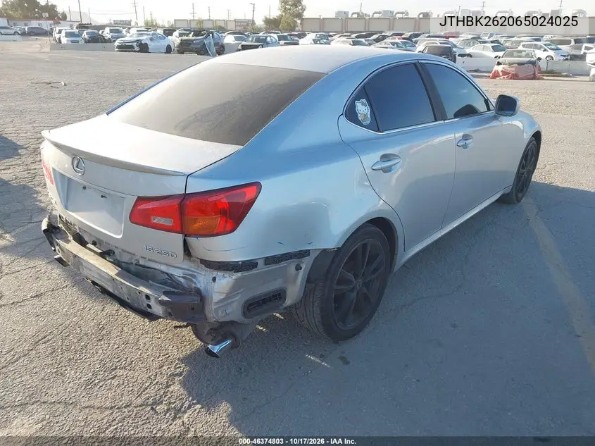 2006 LEXUS IS VIN JTHBK262065024025 — фото 4