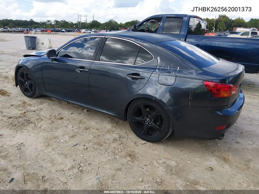 2006 LEXUS IS VIN JTHBK262562001373 — фото 3
