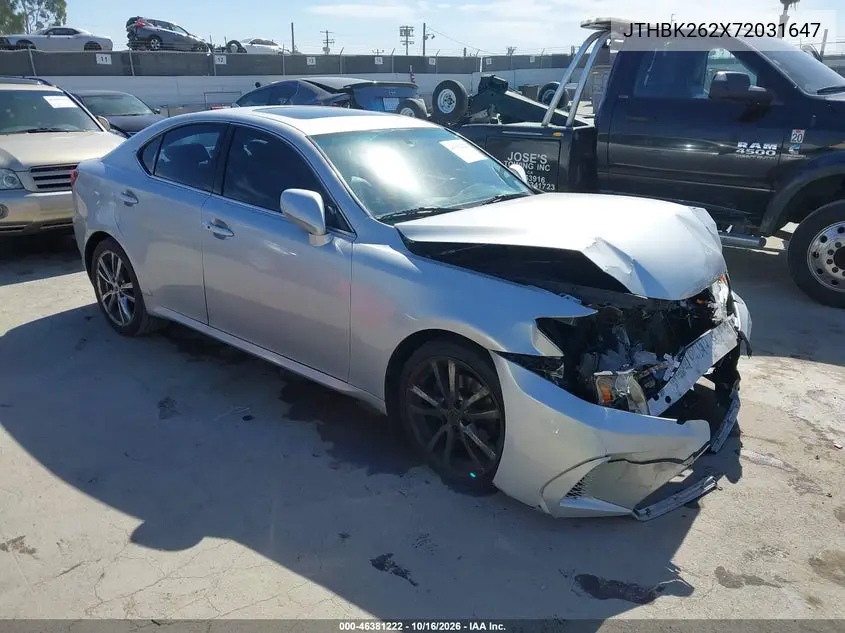 LEXUS IS 2007, VIN JTHBK262X72031647
