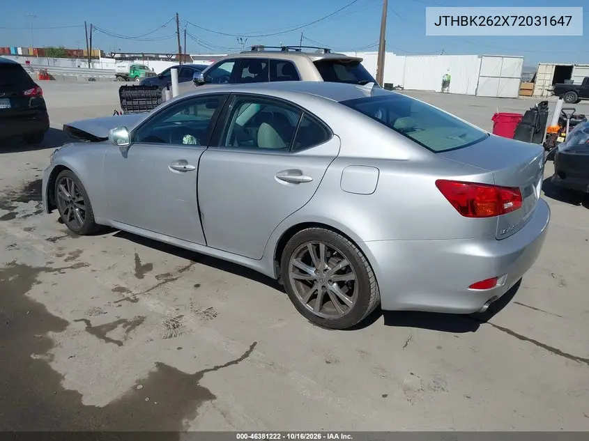2007 LEXUS IS VIN JTHBK262X72031647 — фото 3
