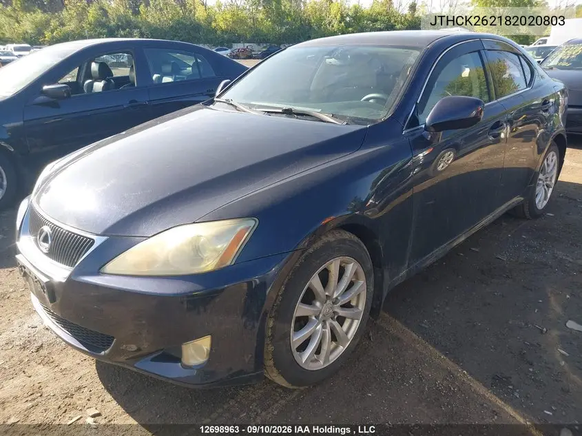 2008 LEXUS IS VIN JTHCK262182020803 — фото 2