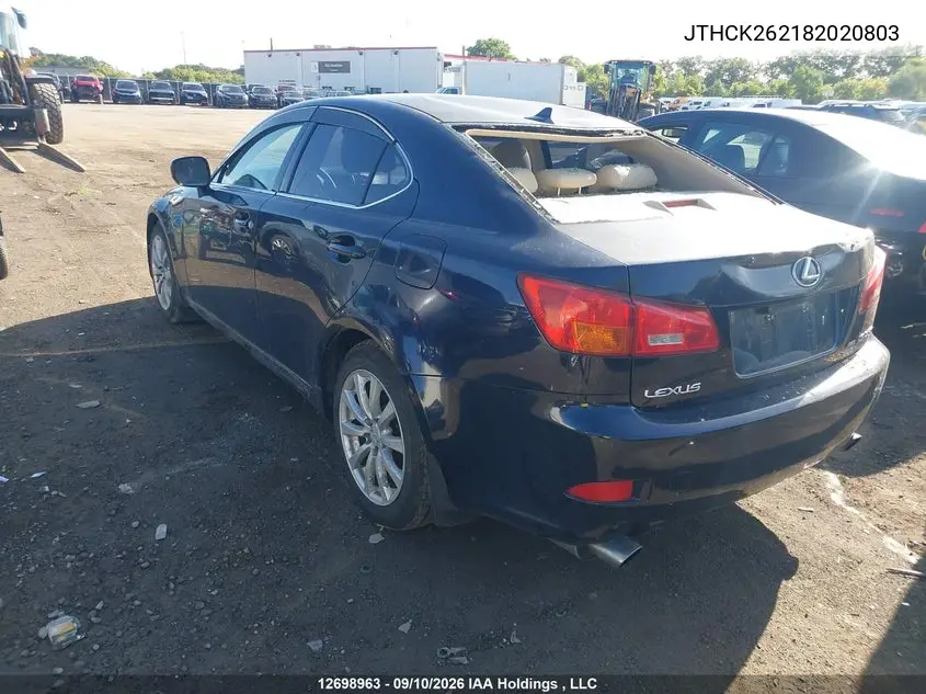 2008 LEXUS IS VIN JTHCK262182020803 — фото 3