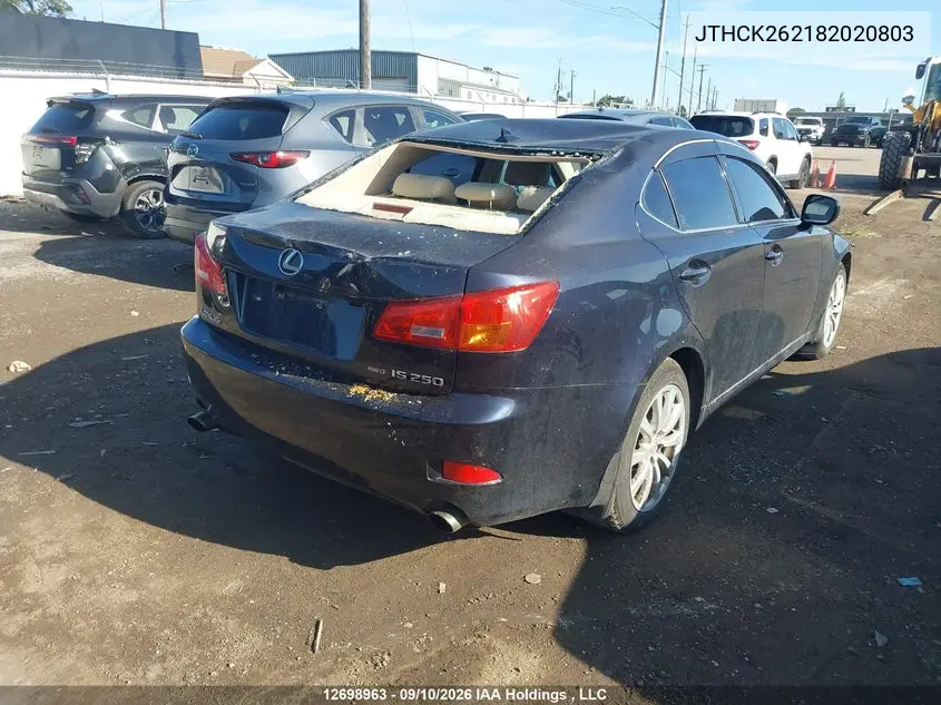 2008 LEXUS IS VIN JTHCK262182020803 — фото 4