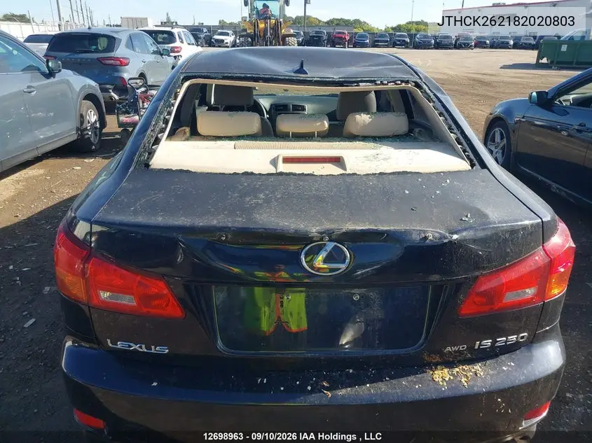 2008 LEXUS IS VIN JTHCK262182020803 — фото 6