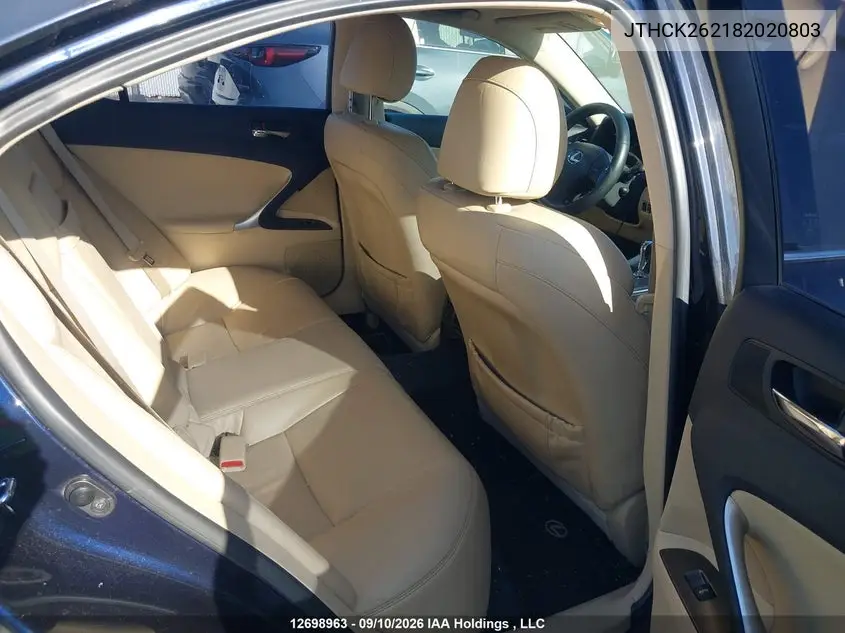 2008 LEXUS IS VIN JTHCK262182020803 — фото 8