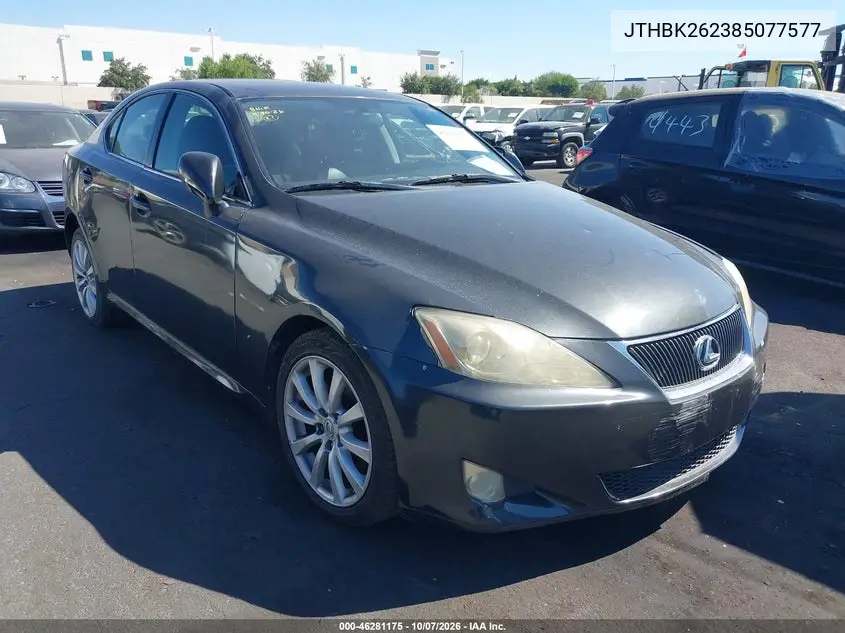 LEXUS IS 2008, VIN JTHBK262385077577