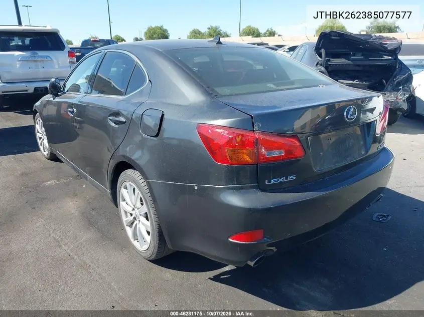 2008 LEXUS IS VIN JTHBK262385077577 — фото 3
