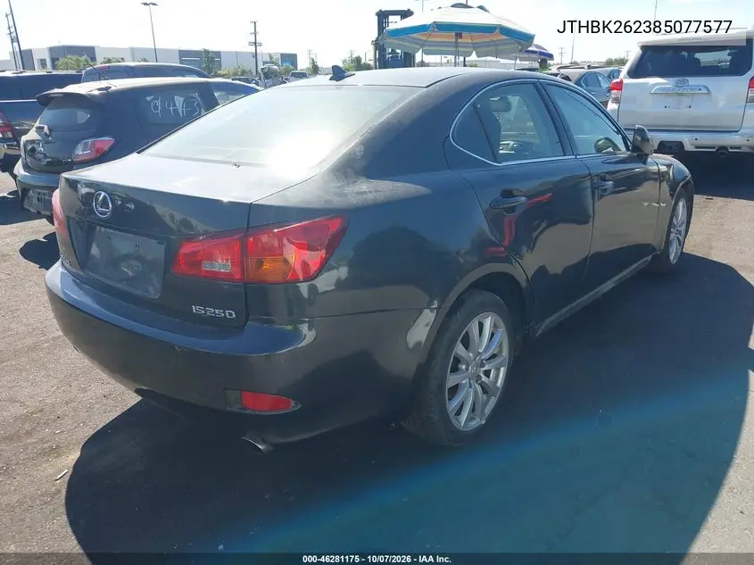 2008 LEXUS IS VIN JTHBK262385077577 — фото 4