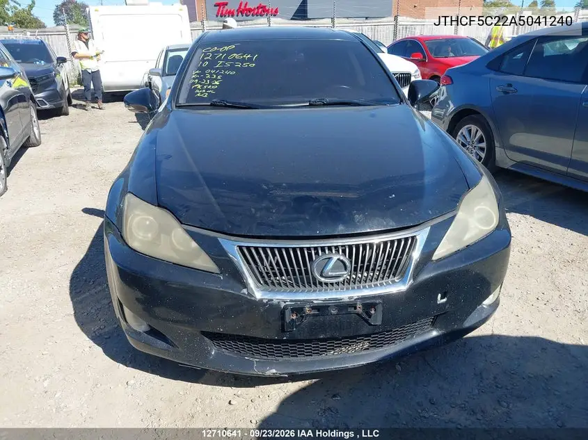 2010 LEXUS IS VIN JTHCF5C22A5041240 — фото 12