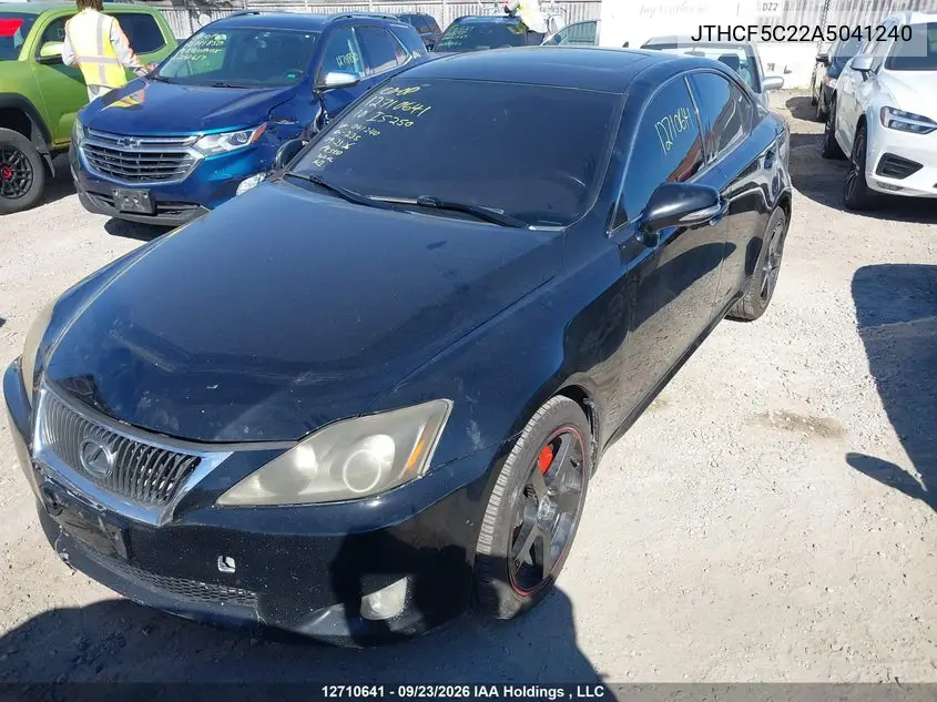 2010 LEXUS IS VIN JTHCF5C22A5041240 — фото 2