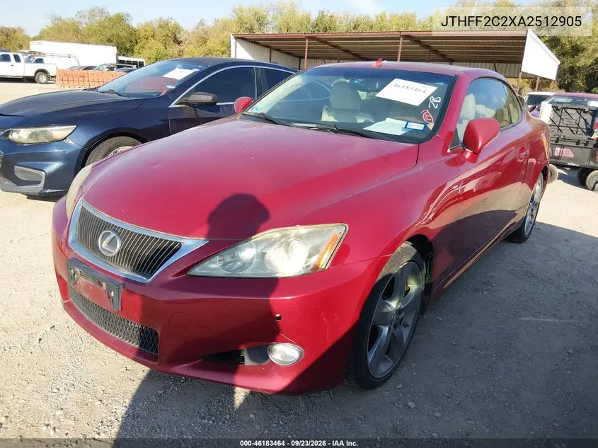 2010 LEXUS IS VIN JTHFF2C2XA2512905 — фото 2